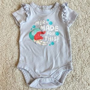 6-9M The Little Mermaid Ariel Met-Made For This! Onesie Bodysuit Disney Store